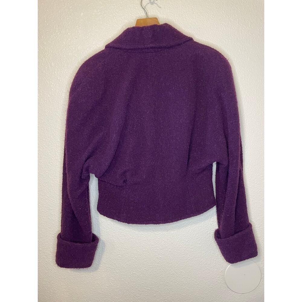 VTG Paul Alexander Wool Blend Retro Terry Cloth Textured Cropped Womens Blazer 6 - Picture 2 of 10